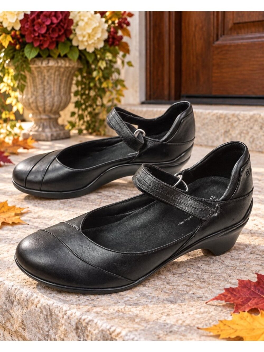 New Aravon Maya Mary Jane Leather Shoes Womens 9.5 B Black Comfort New Balance